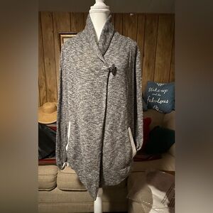 Gray Women's Sweater with Toggle Closure